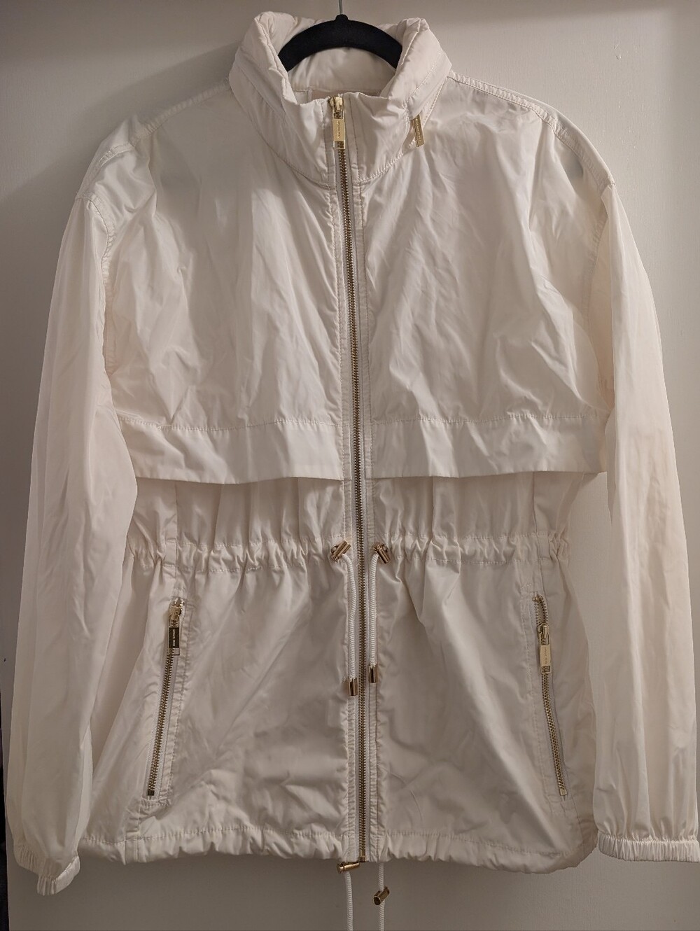 Michael Kors Lightweight Off-white anorak Drawstring Windbreaker Jacket